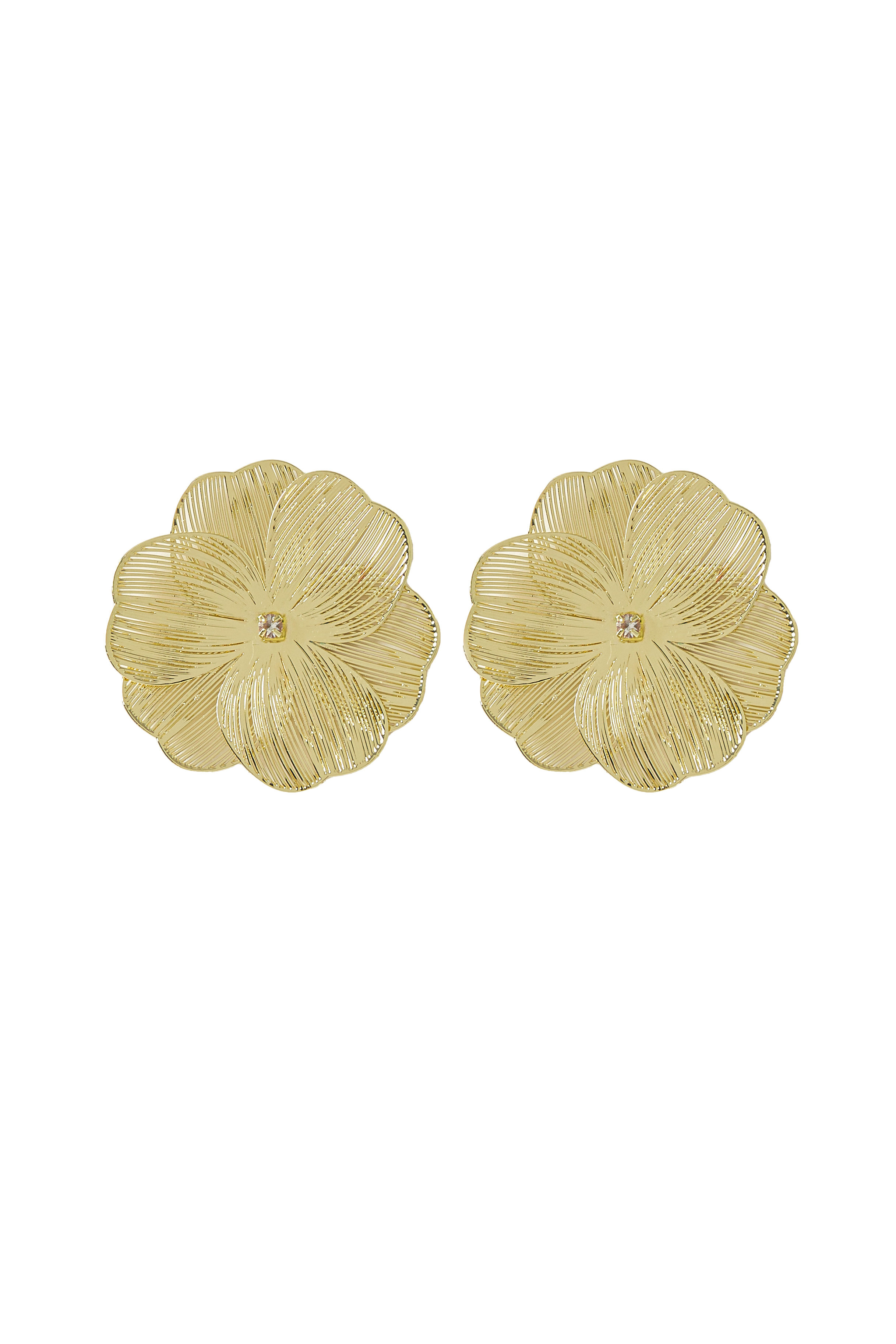 Boucles d'oreilles folie florale - doré h5 Image2